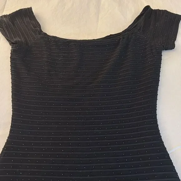 Claudio Milano The Classy Dress in Black with Crystals. One size. (4-8)